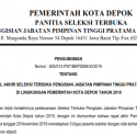 Pengumuman Hasil Akhir Seleksi Terbuka Pengisian JPT Pratama di Lingkungan Pemerintah Kota Depok Tahun 2019